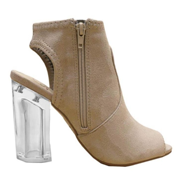 ROXANNE Peep Toe Embroidered Ankle Boots - Picture 3 of 4